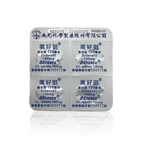美好挺 OKPOWER 藍白色藥盒背面圖