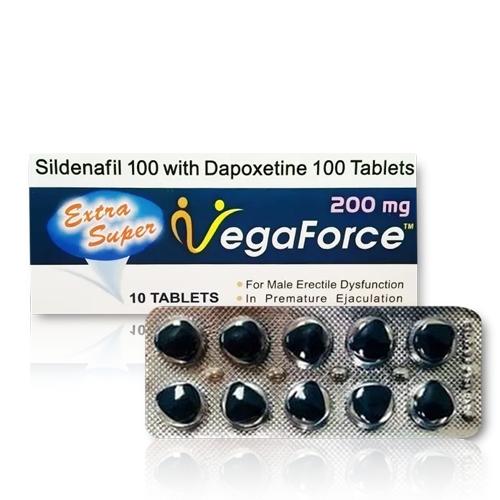 超級雙效威而鋼藍蝌蚪 Extra Super VegaForce 200mg 外盒與藥板
