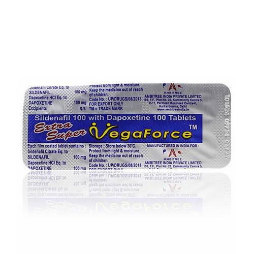 藍蝌蚪 Extra Super VegaForce 200mg 鋁箔藥板背面