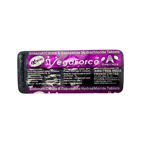 超級雙效威而鋼紫蝌蚪 ExtremeVegaforce 250mg 鋁箔藥板背面