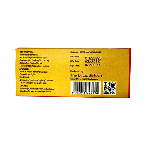 雙效樂威壯 Krrista Power 100mg 外盒背面資訊