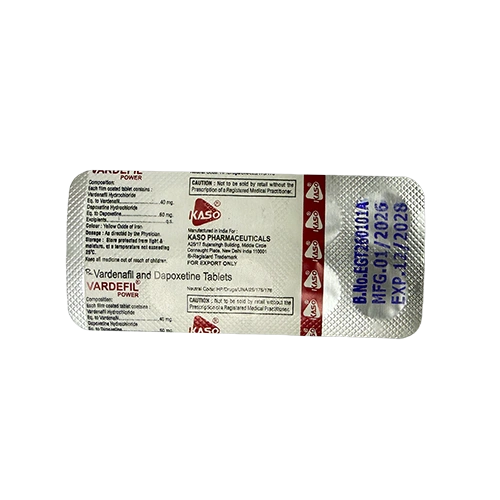 雙效樂威壯 Vardefil Power 100mg 鋁箔藥板背面