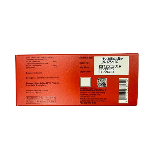 超級雙效樂威壯 K金 Vardefil Super Power 160mg 外盒背面資訊