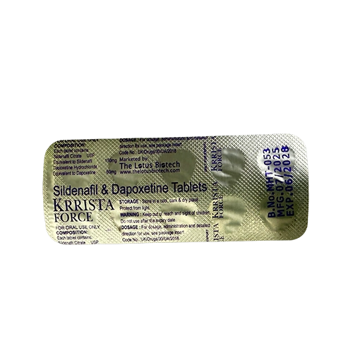 超級雙效威而鋼巔峰黑P KRRISTA FORCE 210mg 鋁箔藥板背面