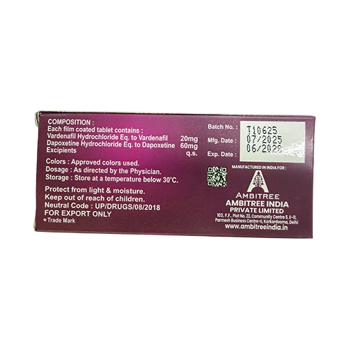 雙效樂威壯 Levifil Power 80mg 外盒背面資訊