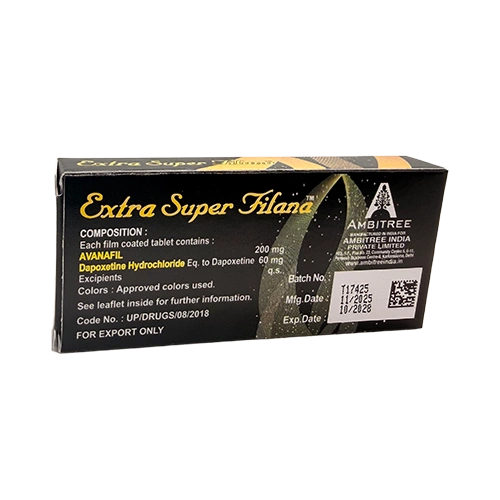 雙效賽倍達黑水鬼 Extra Super Filana 260mg 外盒背面資訊