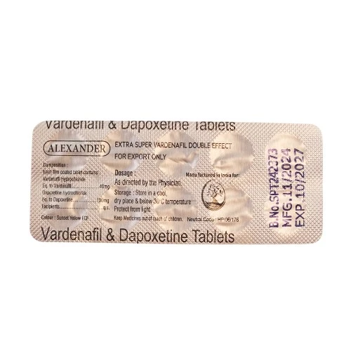 雙效樂威壯亞歷山大 Alexander 140mg 鋁箔藥板背面